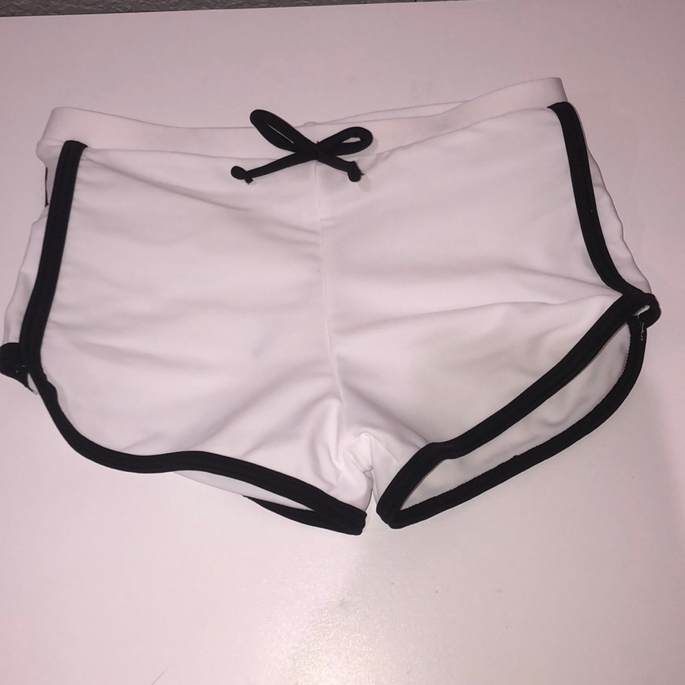 White and black see through shorts for toddlers